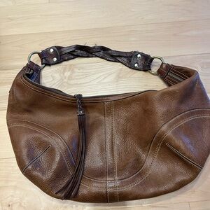Vintage Coach Brown Leather Hobo Bag